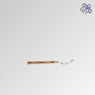 Teaspoon bamboo shaped copper color coated handle Royal Bamboo Collection side view