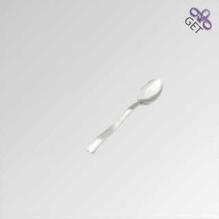 Teaspoon The Emperor Collection high polished stainless softly waved handle 45° view