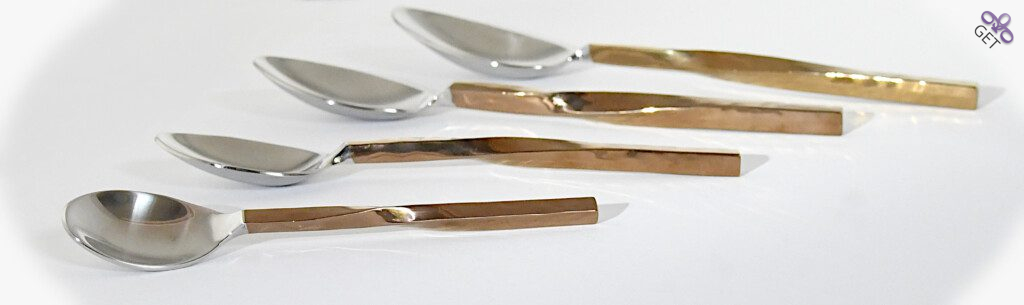 From coffee spoon, teaspoon, dessert spoon to dinner spoon parts of Rising Moon Cutlery collection