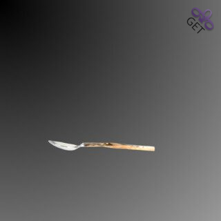 Twisted gently hammered copper colored handle stainless steel teaspoon of Rising Moon collection