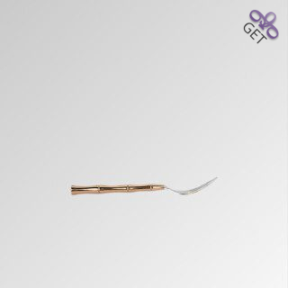 Titanium Nitride copper color coating enhances the bamboo shaped handle of Royal Bamboo tea fork